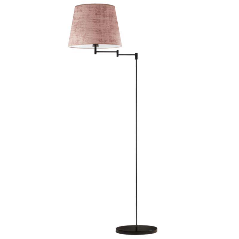 Lampa stojąca Volta Light Factory podłogowa przegubowa regulowana z abażurem różowy welur stożek BLUES 1szt.