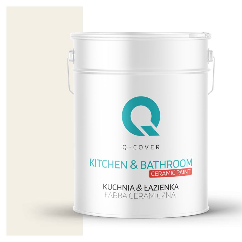 Farba Ceramiczna Kuchnia & Łazienka Q-Cover Biel złamana w beż H3884 Głęboki Mat 10L