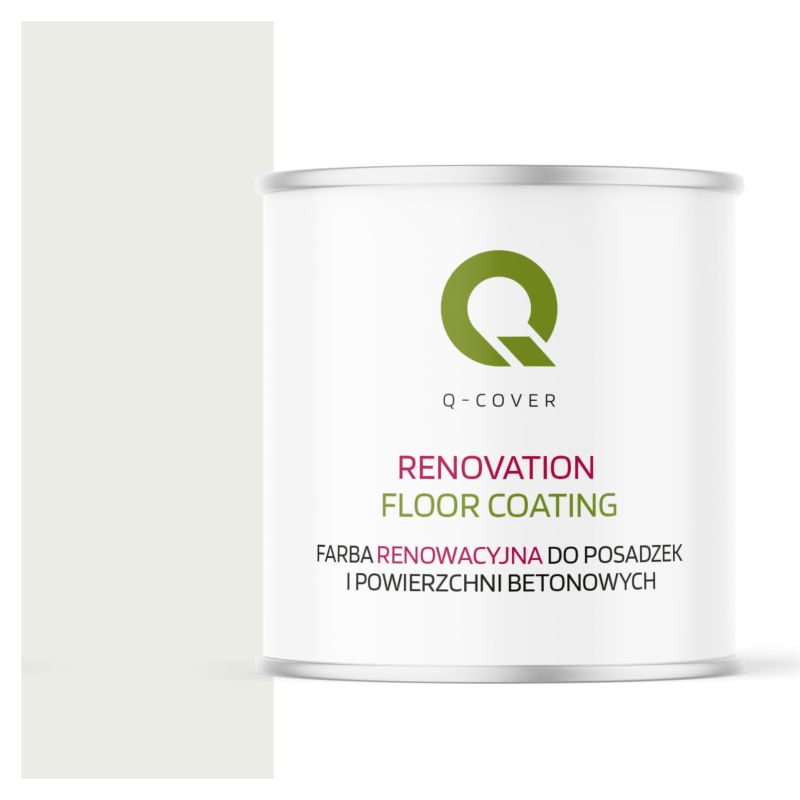 Farba Renowacyjna do Posadzek i Powierzchni Betonowych Q-Cover Biały Sygnałowy RAL9003 Satyna 2.5L