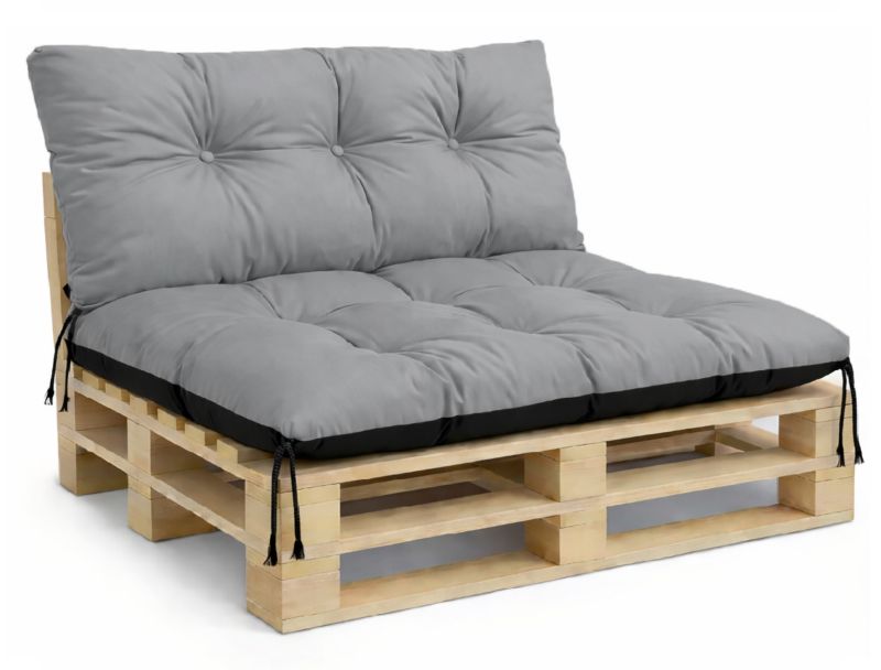 Poduszki ogrodowe MAXSTONE 120x80x40 cm szare wodoodporne na ławkę paletową huśtawkę 2 szt