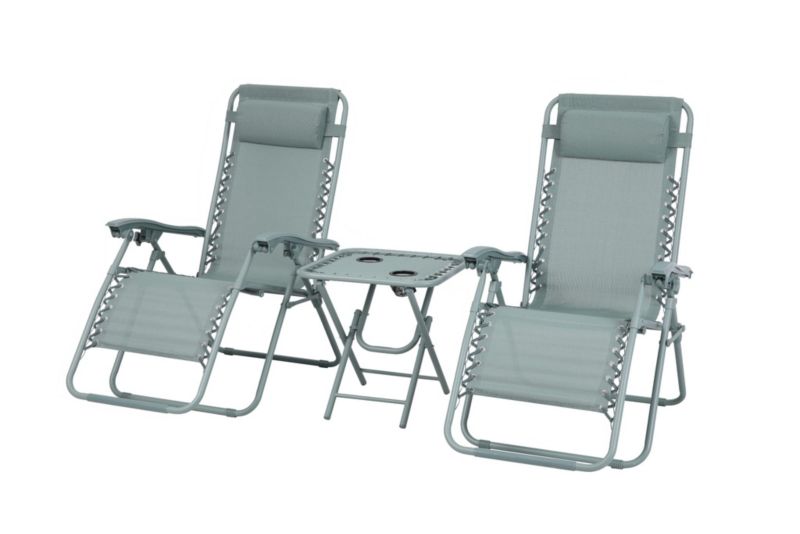 Leżaki ogrodowe Mirpol komplet Delux komplet 2 leżaki ze stolikiem zielone 1 szt.