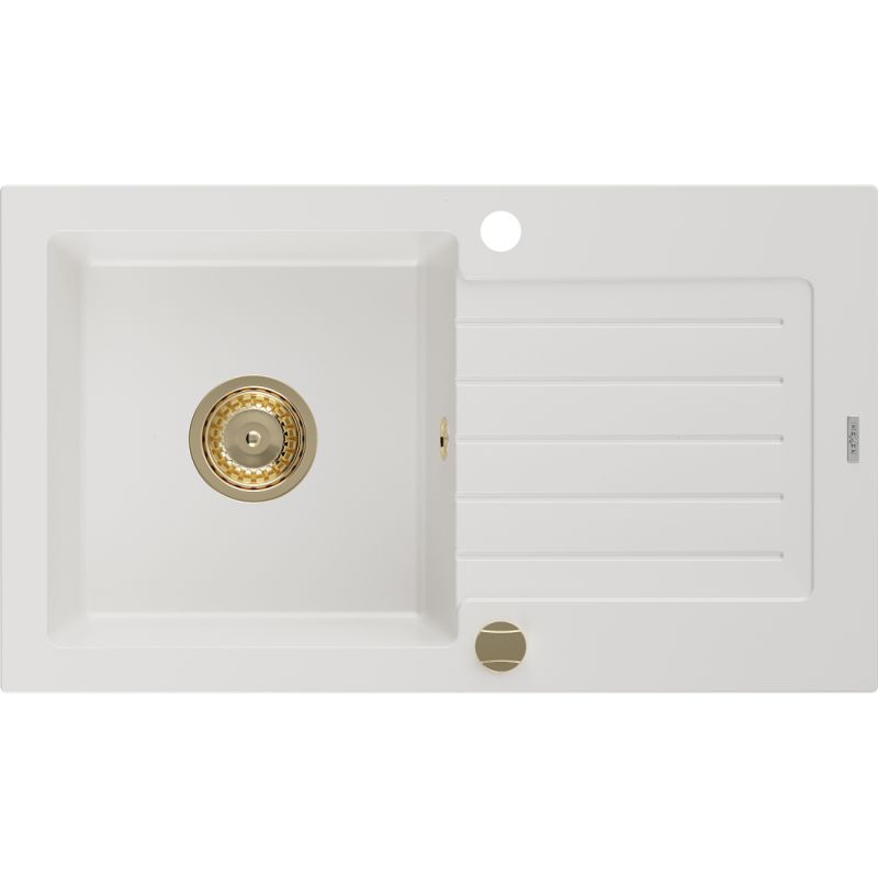 Zlewozmywak wpuszczany Mexen Pablo 1-komorowy biały 752x436 mm - 6510751010-20 1 szt.