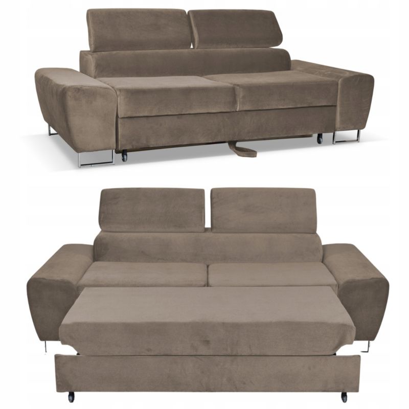 Sofa kanapa do salonu regulowany zagłówek Family Meble Bosso brązowy 1szt