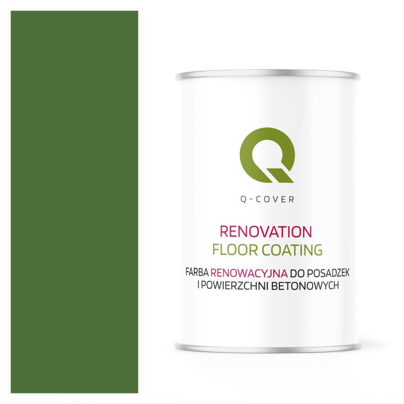 Farba Renowacyjna do Posadzek i Powierzchni Betonowych Q-Cover Zielony Trawiasty RAL6010 Mat 1L