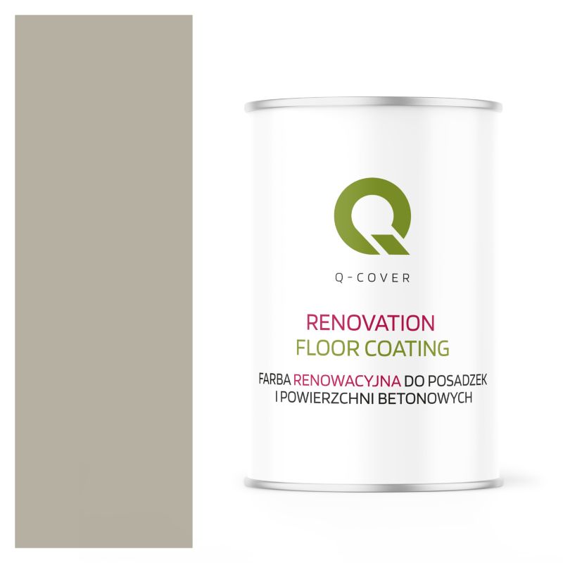 Farba Renowacyjna do Posadzek i Powierzchni Betonowych Q-Cover Szary Beżowy RAL7032 Półmat 1 l