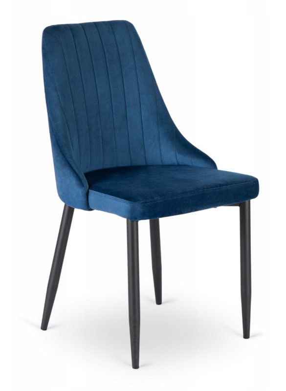 Krzesło Tapicerowane Bari Mebel Elite Welurowe Granatowe 1 szt