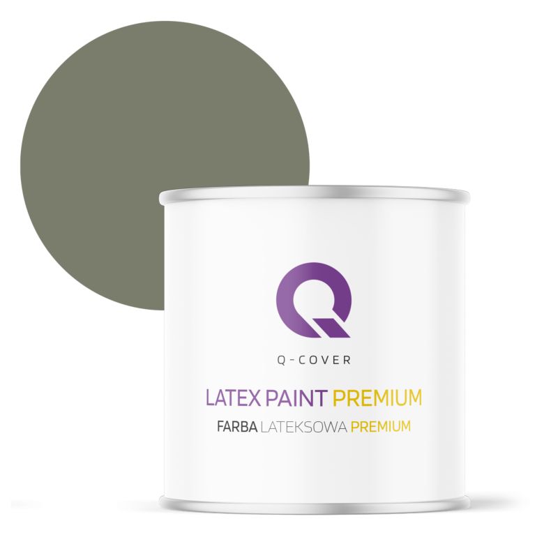 Farba Lateksowa Premium Plamoodporna do Ścian i Sufitów Q-Cover Khaki ciemny H1720 Głęboki Mat 2L
