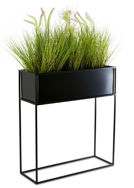 Kwietnik stojący HowHomely Metalowy Czarny 64x24x70 cm 1 szt.