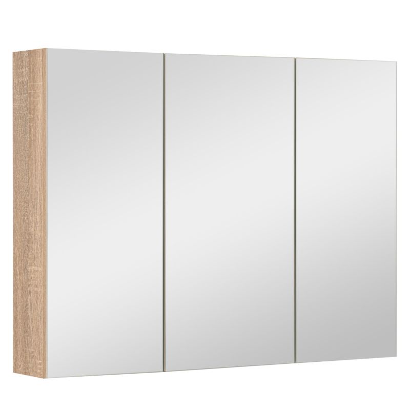 Szafka łazienkowa z lustrem MyFurni, 80 cm, dąb sonoma, wisząca, lustrzana, 1 szt.