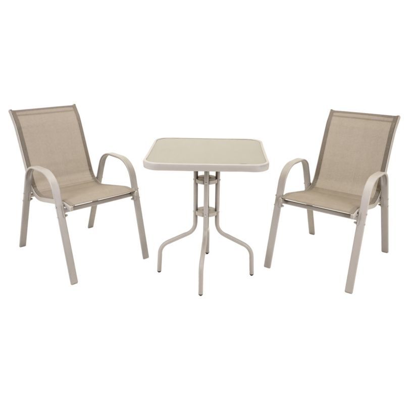 Zestaw mebli ogrodowych JUMI stolik szkło 2 x krzesła na taras balkon do ogrodu 1 szt.