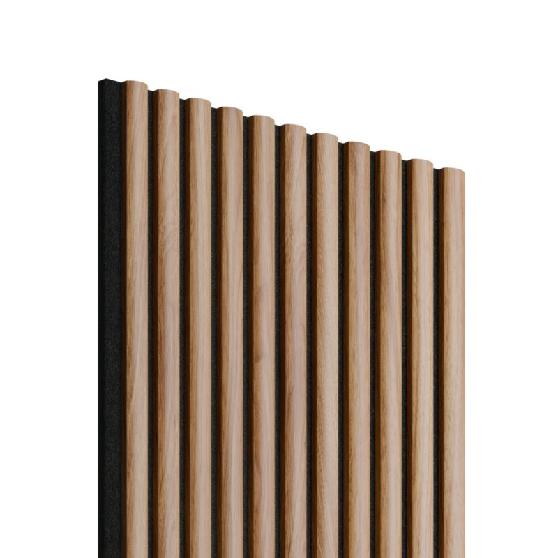 Panel lamelowy ścienny na filcu sosna 265 x 30 cm czarny / akacja soft