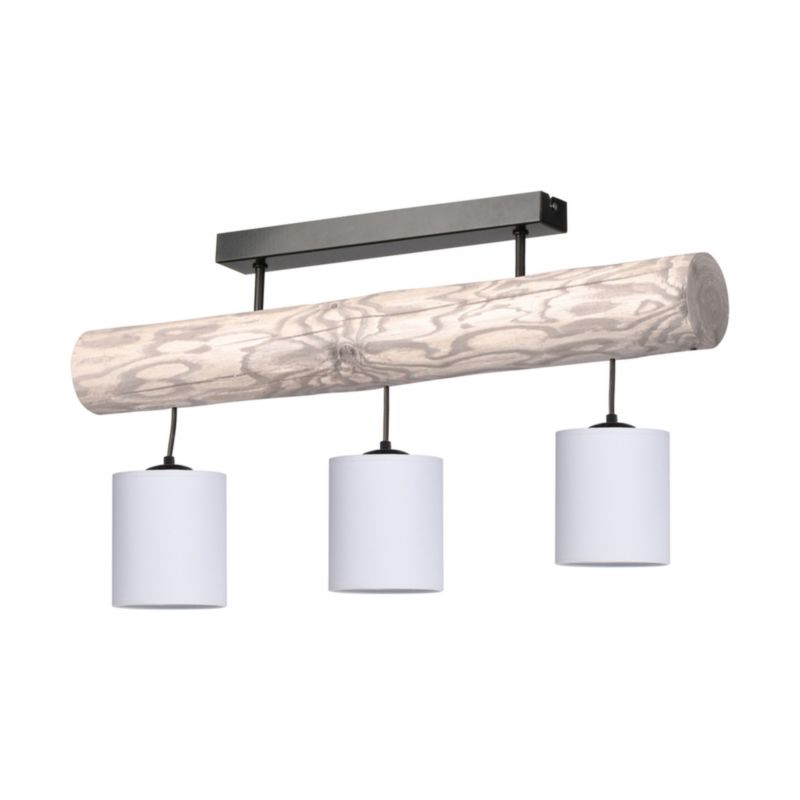 Drewniana Lampa Sufitowa SPOT Light 3xE27 Max.25W Drewno Sosnowe Szare FSC z Dodatkiem Bieli, 1 szt.