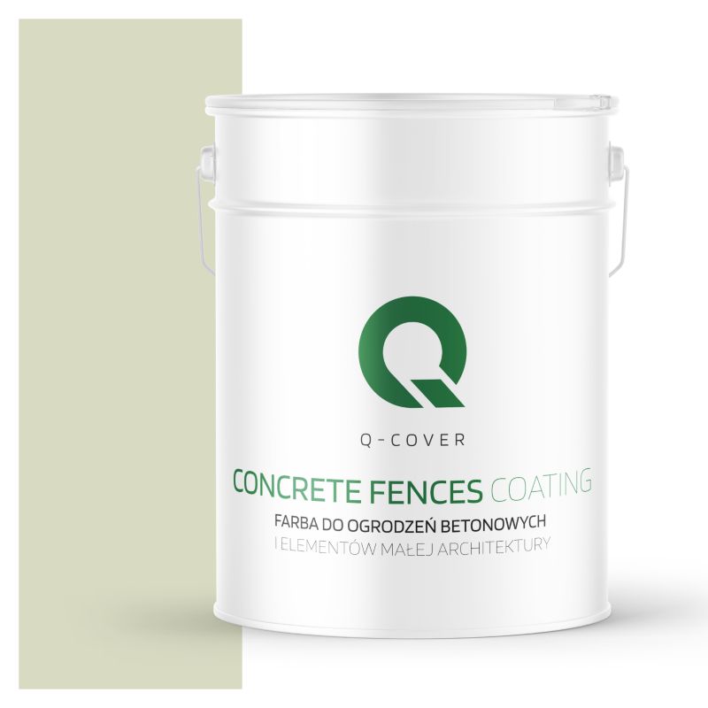 Farba do Ogrodzeń i Płotów Betonowych Q-Cover Biel Złamana w Zielony F481 10L