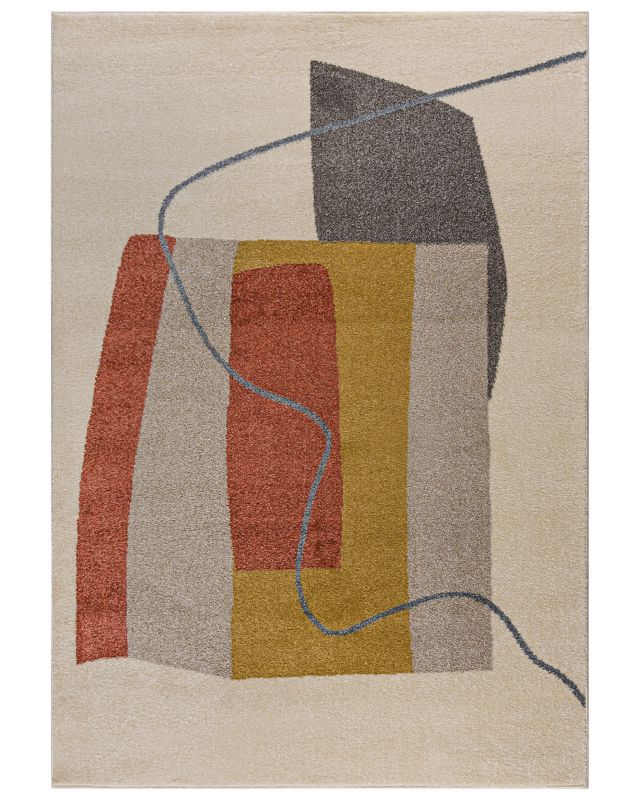 Dywan Wewnętrzny LUCY Mazovia Prostokątny 160 x 230 cm Kremowy Motyw Geometryczny 1 szt.