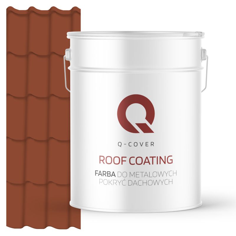 Farba do Metalowych Pokryć Dachowych Q-Cover Ceglasty RAL8004 Mat 10L