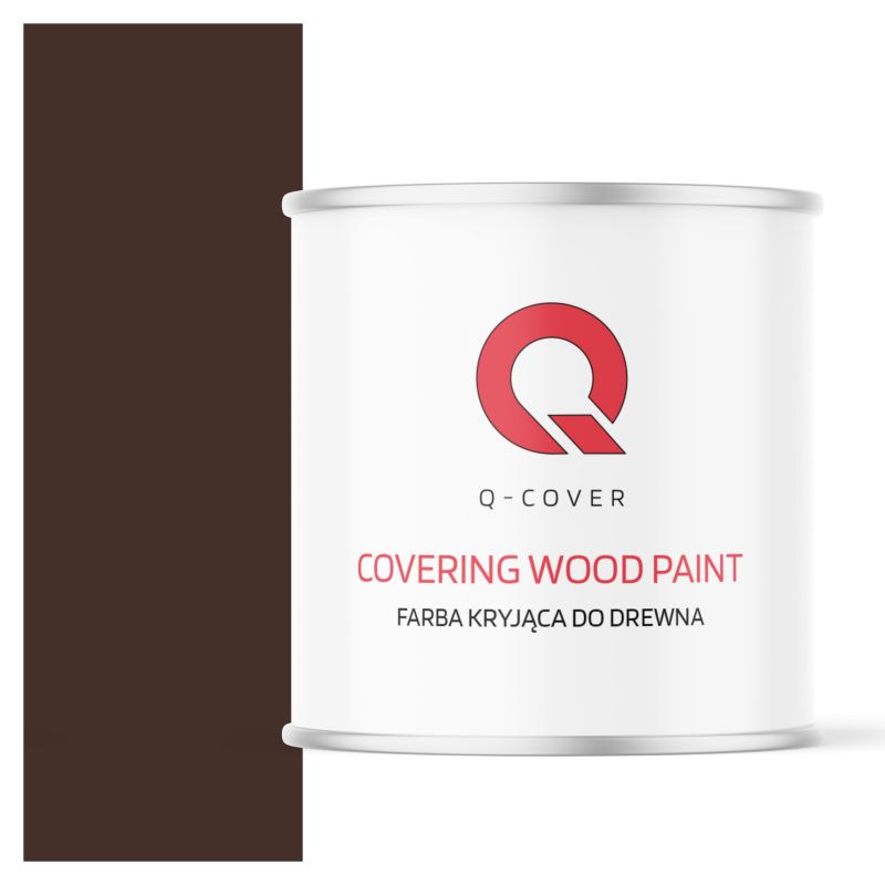 Farba Kryjąca do Drewna Q-Cover Czekoladowy Brąz RAL8017 Wysoki Połysk 2.5L