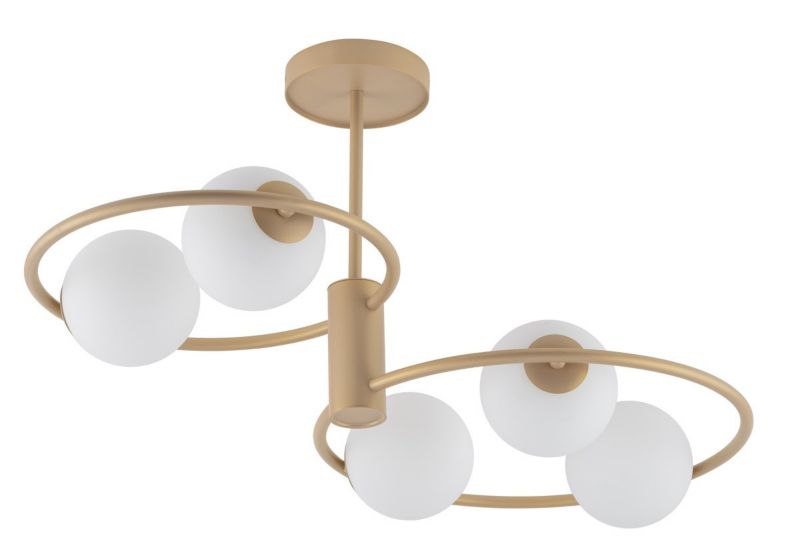 Lampa sufitowa wisząca Sigma Lighting Aqua 2847 złoto-biała dekoracyjna 5xG9 x 1 szt.