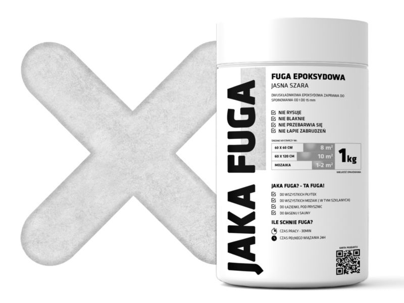 JAKA FUGA epoksydowa fuga Jasna Szara do płytek i mozaik 1kg 1 szt.