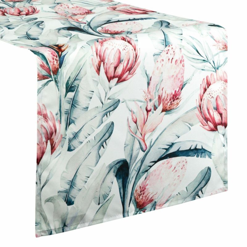 Bieżnik ogrodowy GARDEN/32C Eurofirany 40 x 180 cm na taras oraz balkon z wodoodpornej tkaniny, z motywem kwiatów szt. 1