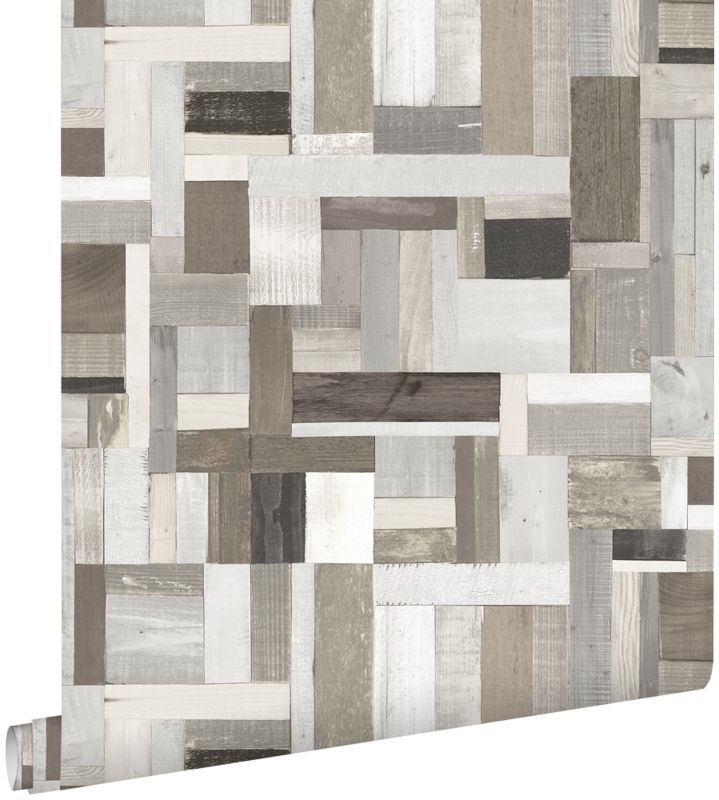 Tapeta ESTAhome odpady drewniane beżowymItaupe 53 cm x 10.05 m - 1 rol.