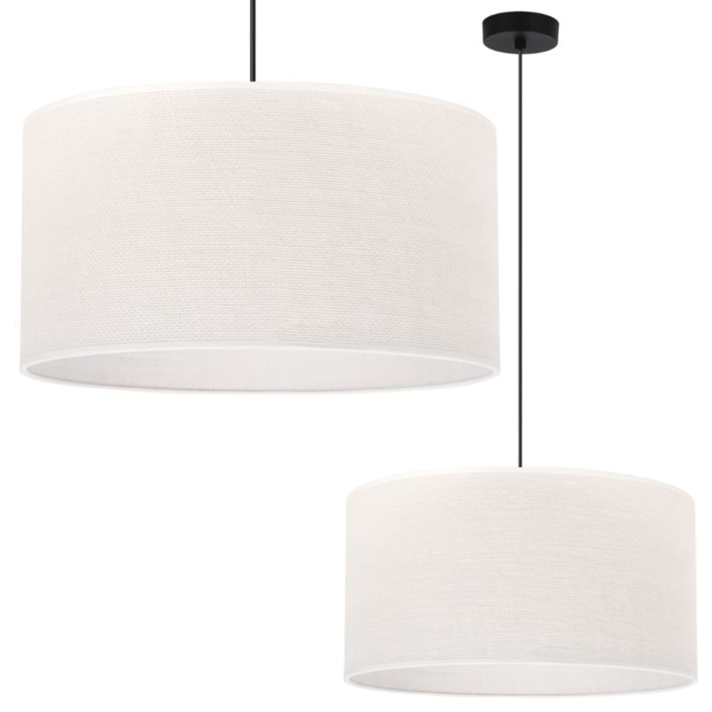 Lampa sufitowa wisząca Light Home LH Juta 1x E27 60W biały klosz 45cm podstawa czarna 1szt.