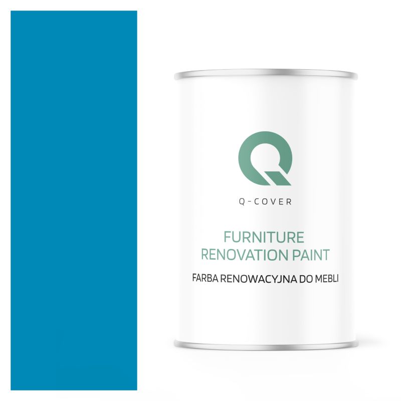 Farba Renowacyjna do Mebli Q-Cover Niebieski jasny RAL5012 Wysoki Połysk 1L