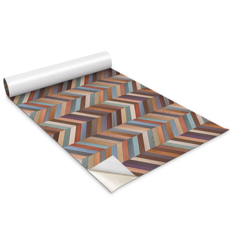 Folia Samoprzylepna Do Mebli Wallfluent 100x50 cm Kolorowe deseczki Matowa Okleina Dekoracyjna 1 rol.