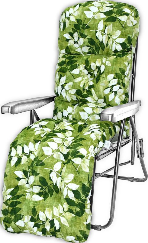 Poduszka na leżak z podnóżkiem AMPO gruba zielony biały 1 szt.