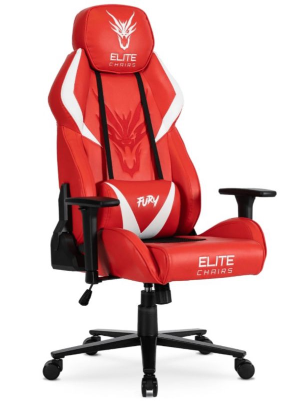 Fotel Mebel Elite NEXON Gamingowy Obrotowy Ergonomiczny Krzesło Dragon Czerwony 1 szt