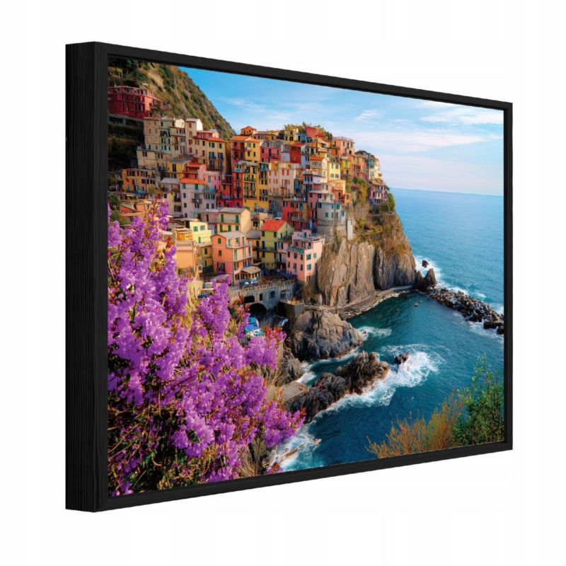 Obraz W Ramie WALLARENA Do Sypialni Salonu Na Płótnie Wyspa Krajobraz Ocean Niebieski 60x40 cm PPR16055O4 1 szt.