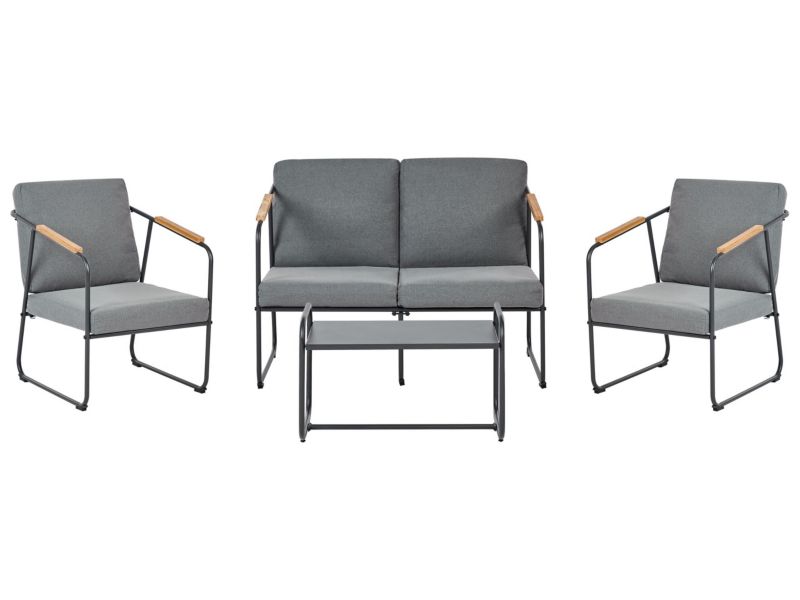 Zestaw wypoczynkowy ogrodowy Vezzana Metal Szary 1 kpl