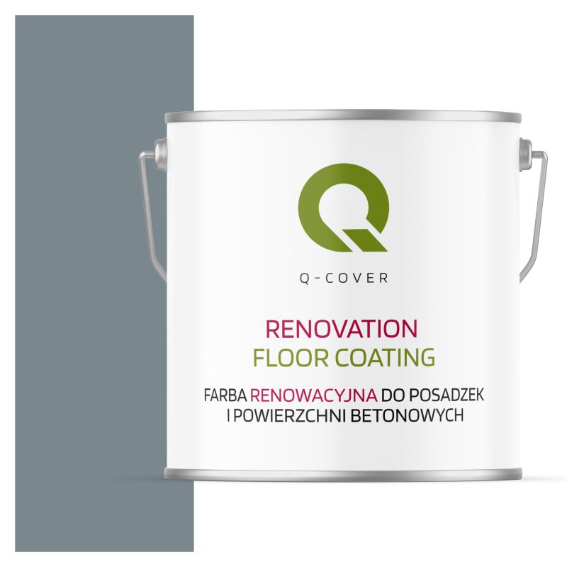 Farba Renowacyjna do Posadzek i Powierzchni Betonowych Q-Cover Wiewiórka Szara RAL7000 Półmat 5L