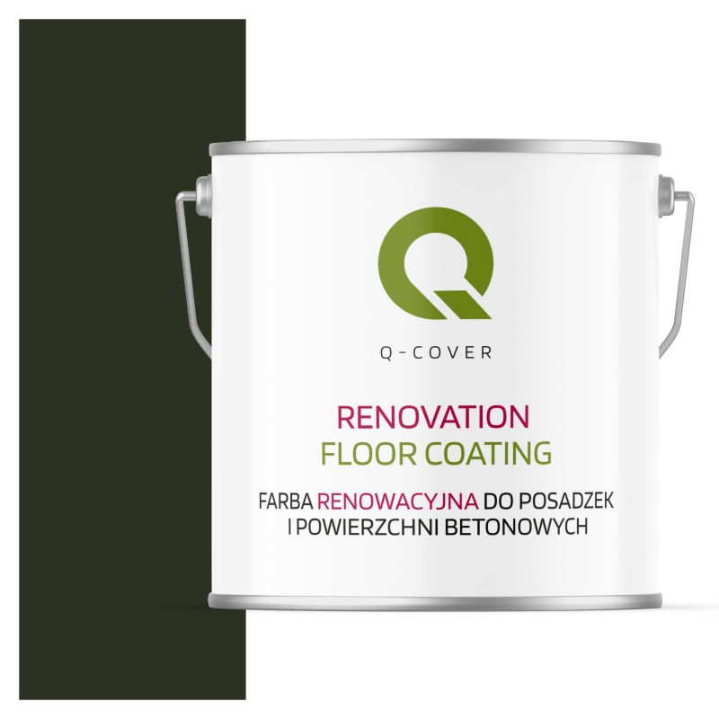 Farba Renowacyjna do Posadzek i Powierzchni Betonowych Q-Cover Butelkowa Zieleń RAL6007 Satyna 5L