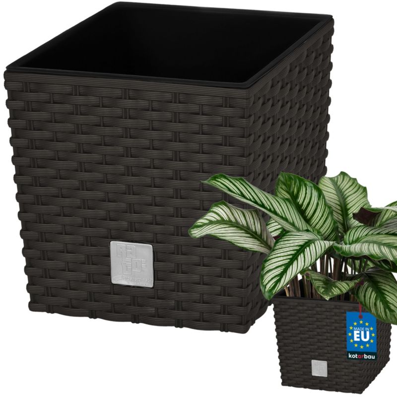 Doniczka ogrodowa KOTARBAU rattan z wkładem umbra 22x22 cm 1 szt.