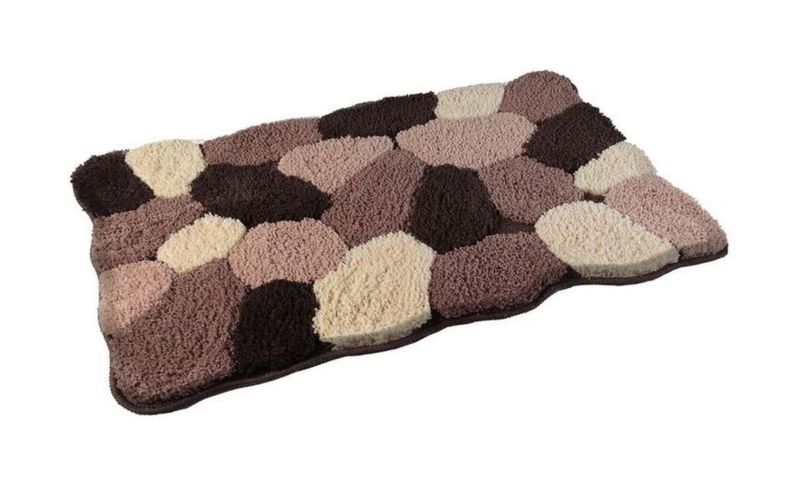 Dywanik łazienkowy AWD Interior mikrofibra antypoślizgowy 80x50 cm motyw kamieni 1 szt.