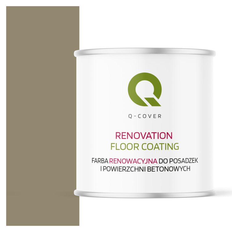 Farba Renowacyjna do Posadzek i Powierzchni Betonowych Q-Cover Szaro-Żółty RAL7034 Satyna 2.5L