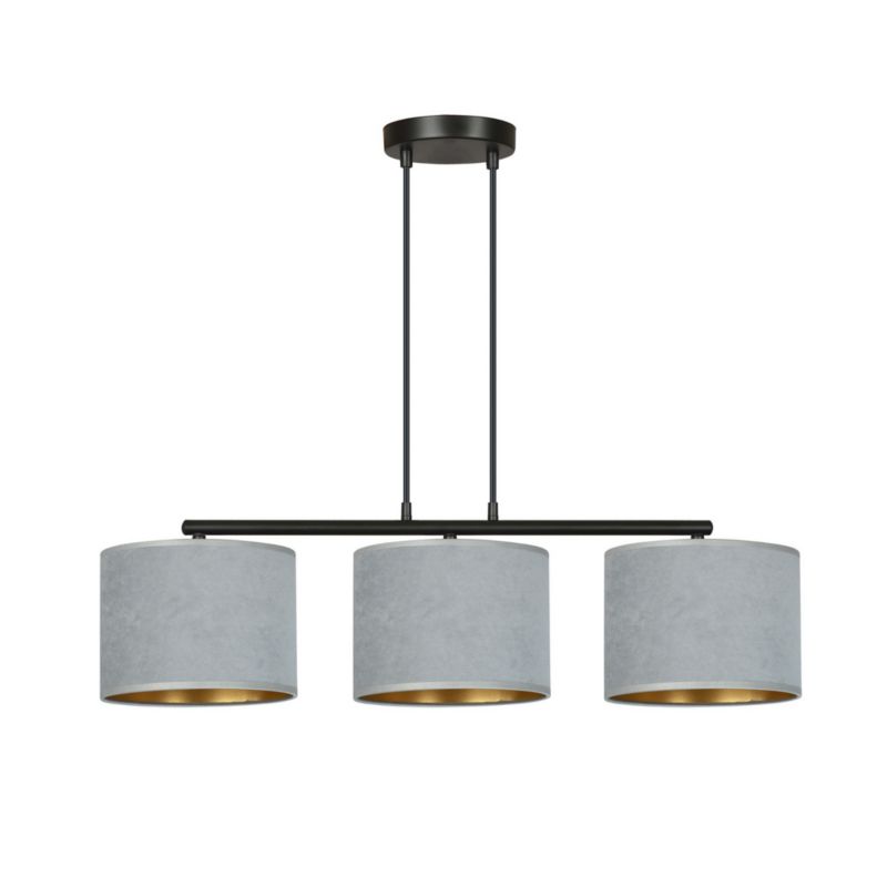 Lampa sufitowa wisząca Emibig Hilde 4114 czarno-szara-złota szerokość 72 cm 3xE27 x 15W 1 szt.