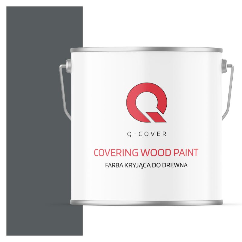Farba Kryjąca do Drewna Q-Cover Szary Bazaltowy RAL7012 Mat 5L