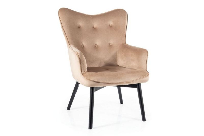 Fotel Signal do salonu CARMEN VELVET beżowy 1 szt