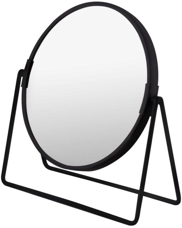 Lusterko kosmetyczne AWD Interior czarne okrągłe 19,5x21,3 cm powiększenie x5 1 szt.