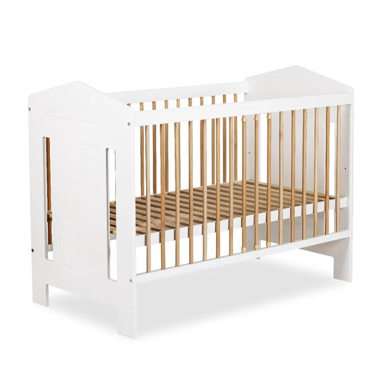 Łóżeczko Little Sky dziecięce IDA 120x60 białe/buk 1 szt