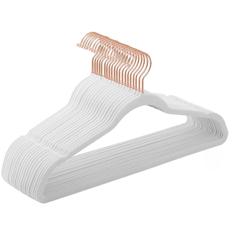 Wieszaki na ubrania Songmics welurowe białe 20 szt.