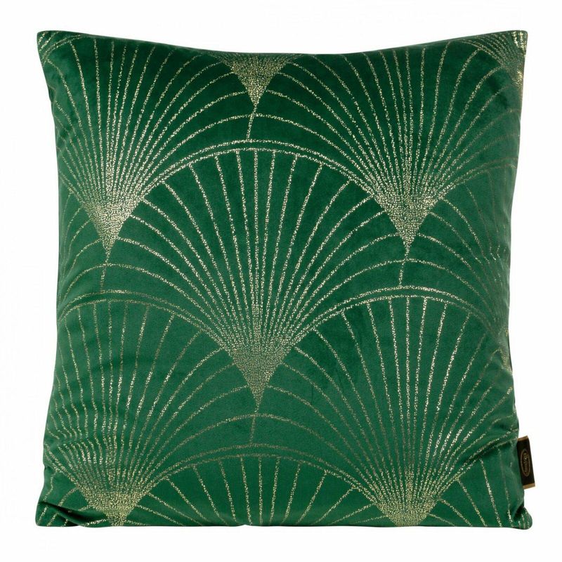 Poszewka BLINK 21 Eurofirany 45 x 45 cm welwetowa ciemnozielona ze złotym nadrukiem 1 szt.