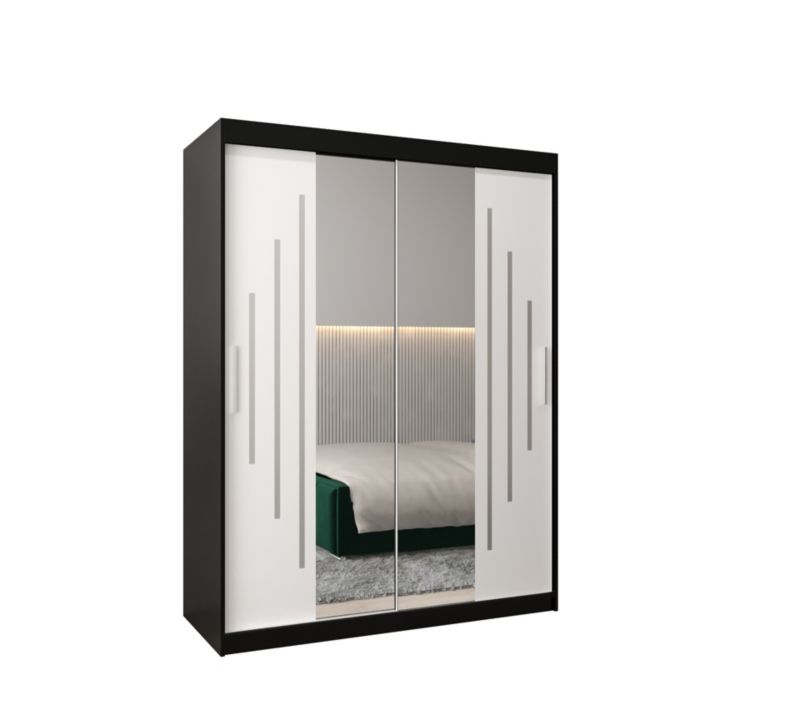 Szafa przesuwna Garderoba Abiks YORK 1 150 czarny/biały 1 szt.