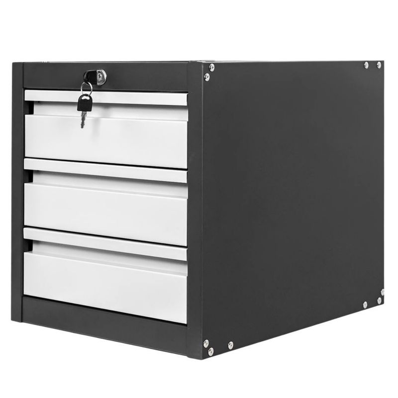 Szafka Mega-M narzędziowa do stołów warsztatowych 3 szuflady 37x48,6x50 cm grafitowa szary front 1 szt.