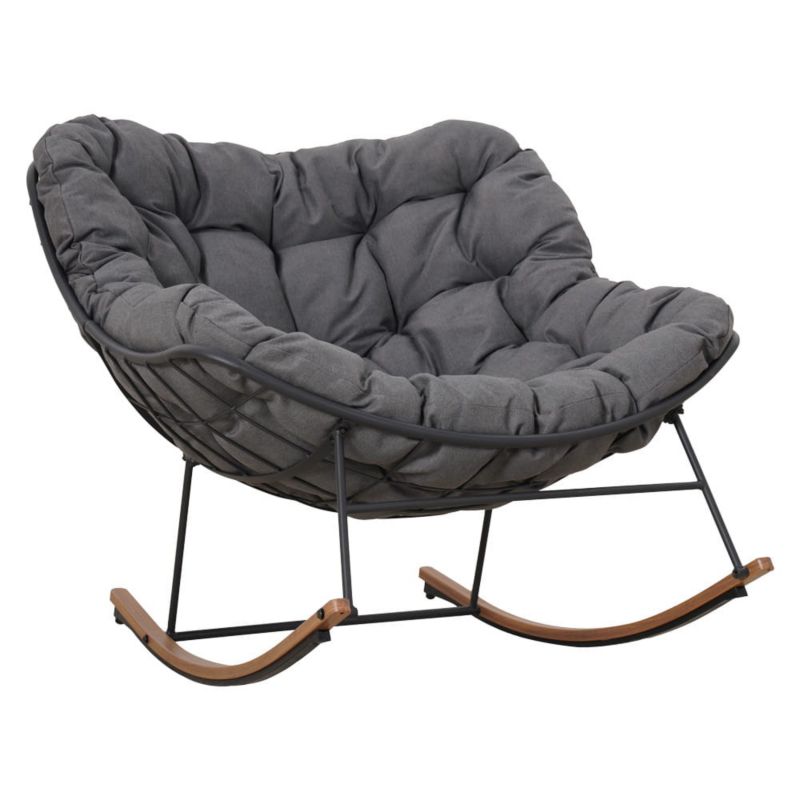 Fotel bujany Mirpol ogrodowy Nube szary stalowa rama 1 szt.