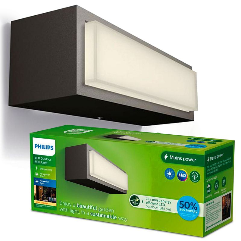 Kinkiet Ogrodowy Philips Lampa LED 3.8W 800lm 2700K Antracyt 1 szt.