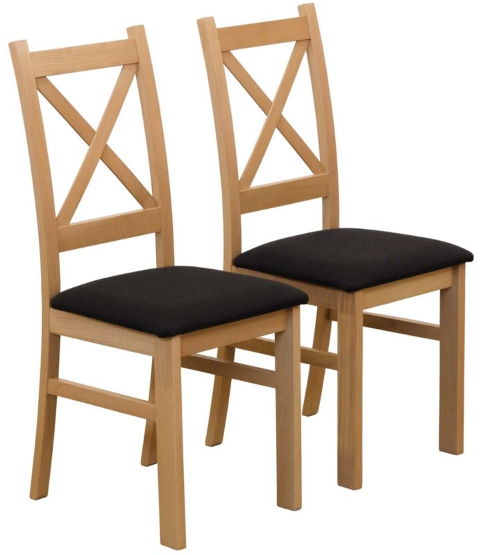 Zestaw Bonni 2x Krzesło tapicerowane do jadalni Dąb Artisan/Czarny 1 kpl.