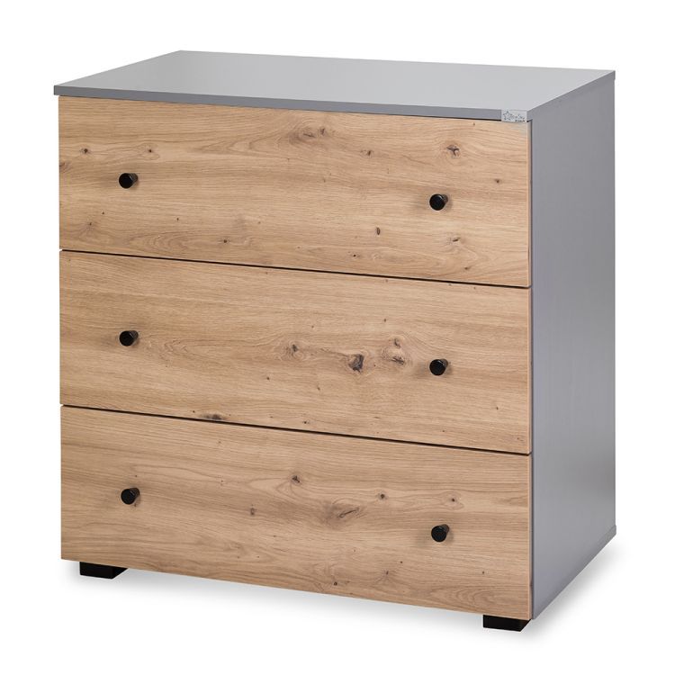 Komoda Little Sky dla dzieci PAULINE 80 grafitowa/dąb 1 szt