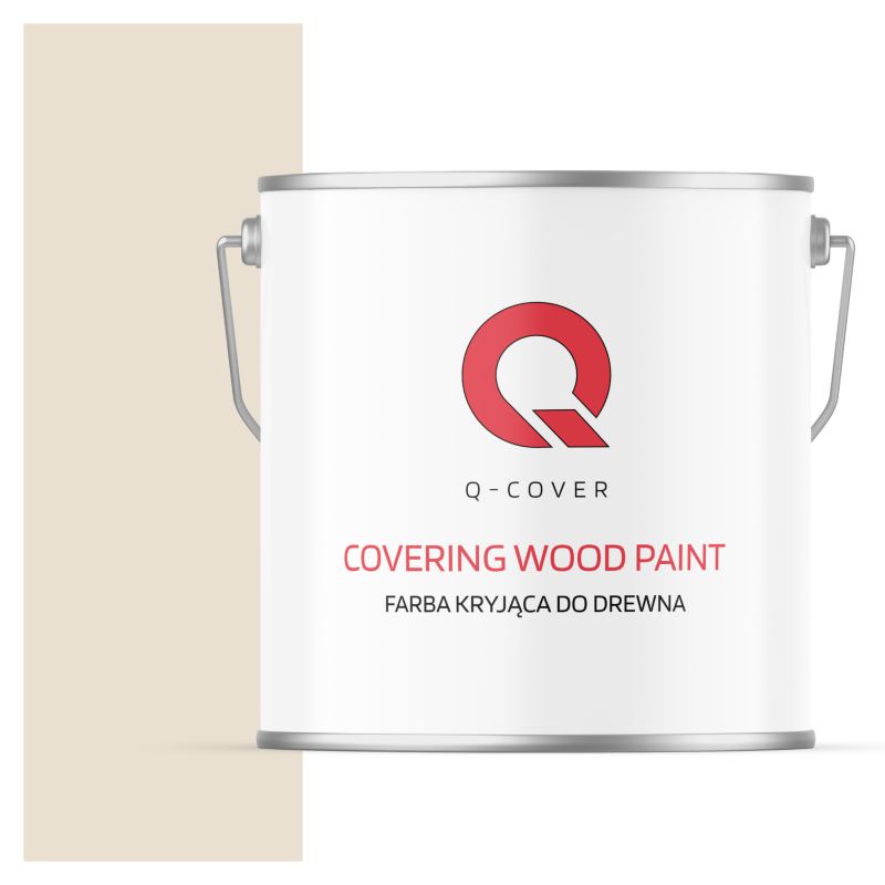 Farba Kryjąca do Drewna Q-Cover Kremowy RAL9001 Wysoki Połysk 5L